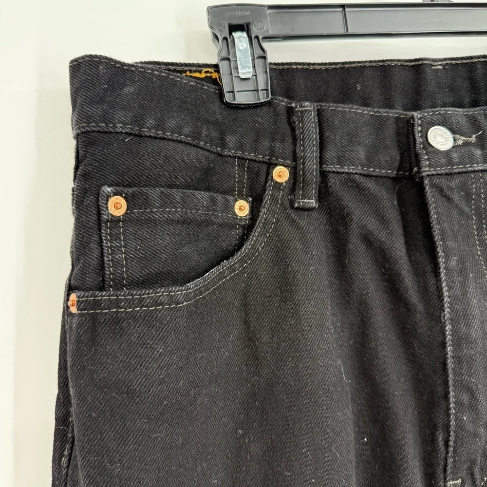 Levi's 550 Relaxed Fit Straight Black Denim Jeans Men Size 36x32 Style S40196